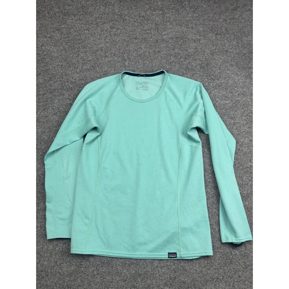 Patagonia Shirt‎ Womens XS Teal Capilene Midweight Baselayer Long Sleeve Crew